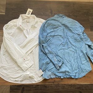 Two EV1 button up shirts